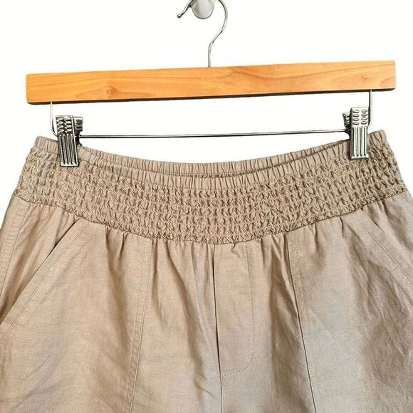 NWT Democracy Smocked Waist High Rise Flax Shorts - Picture 3 of 7